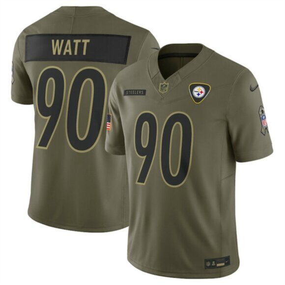 Other - Mens Youths T.J. Watt Olive Salute to Service Stitched Jersey Vapor